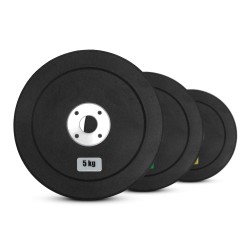 ANILHA OLÍMPICA CROSSFIT EM BORRACHA VIRGEM PRETO 10KG